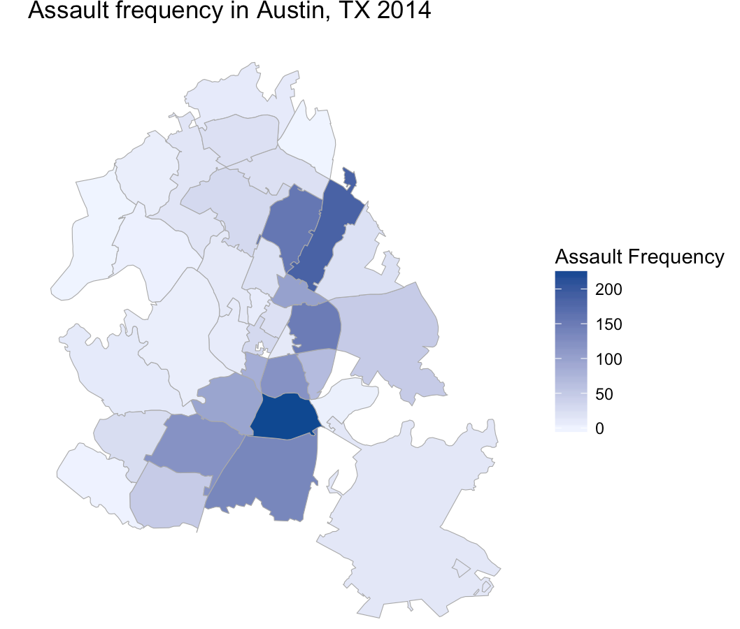 Austin assault choropleth map